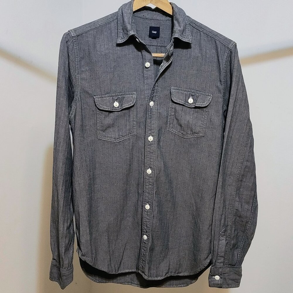 Gap Men's Gray Button-Down Shirt S